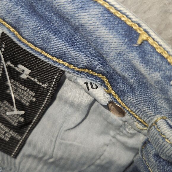 7 For All Mankind Girls Blue Denim Jean Shorts Size 10 - Picture 7 of 8